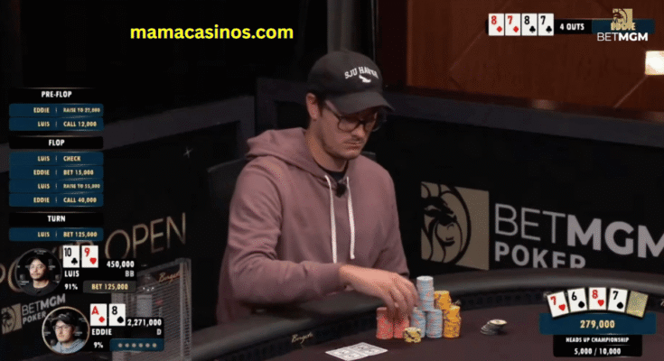 Luis Ortiz poker player at a live East Coast poker tournament final table