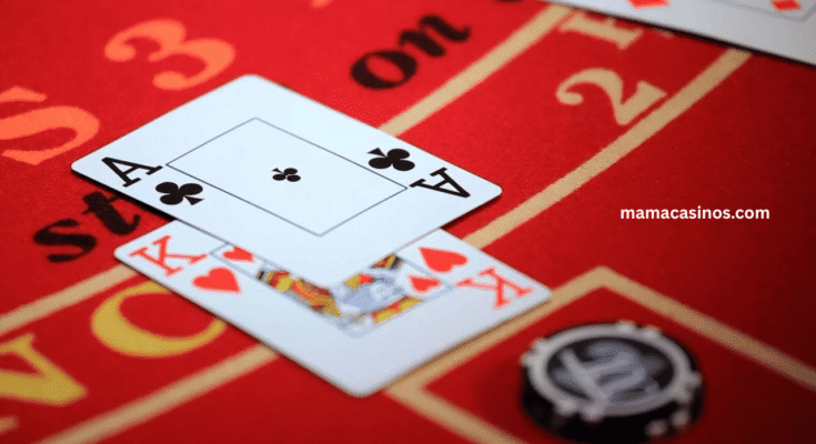 Blackjack 2025 online table with cards, chips, and dealer hand in a virtual casino