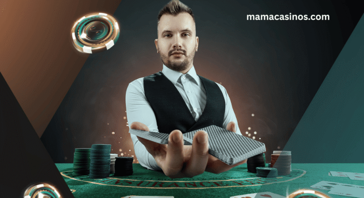 Live dealer casino game with a professional dealer streaming online