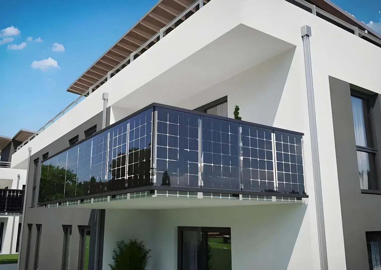 Balcony power plant with compact solar panels showcasing Europe’s 2026 energy policy review